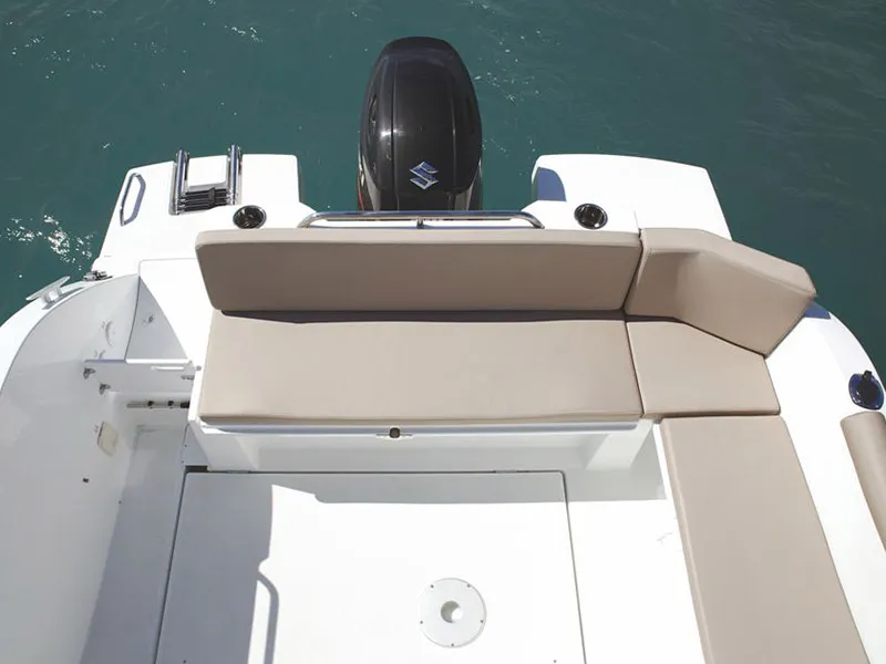 Deck of Lovre, a Beneteau Antares 8 OB motorboat at Grad Šibenik, Croatia