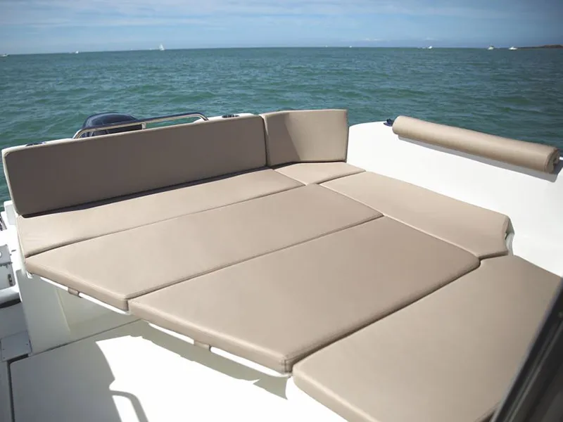 Deck of Lovre, a Beneteau Antares 8 OB motorboat at Grad Šibenik, Croatia