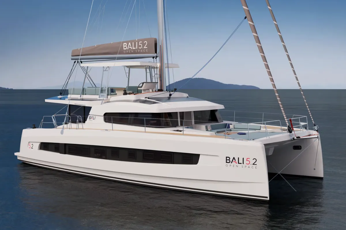 Exterior view of Anax, a Bali 5.2 catamaran at Municipal Unit of Ellomenos, Greece