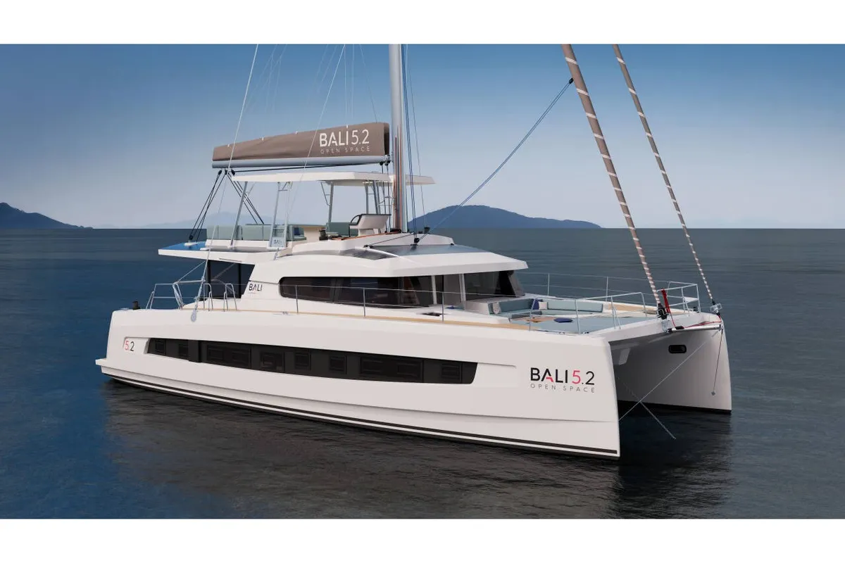 Exterior view of Anax, a Bali 5.2 catamaran at Municipal Unit of Ellomenos, Greece