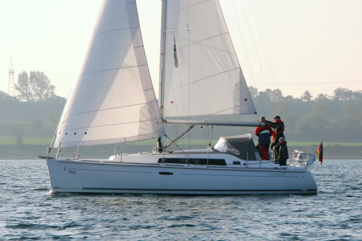 Exterior view of Tango, a Beneteau Oceanis 34.2 sailboat at Heiligenhafen, Germany