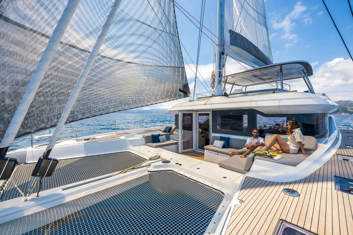 Exterior view of SAILUXE - Pac-one, a Lagoon 60 catamaran at Capo d'Orlando, Italy