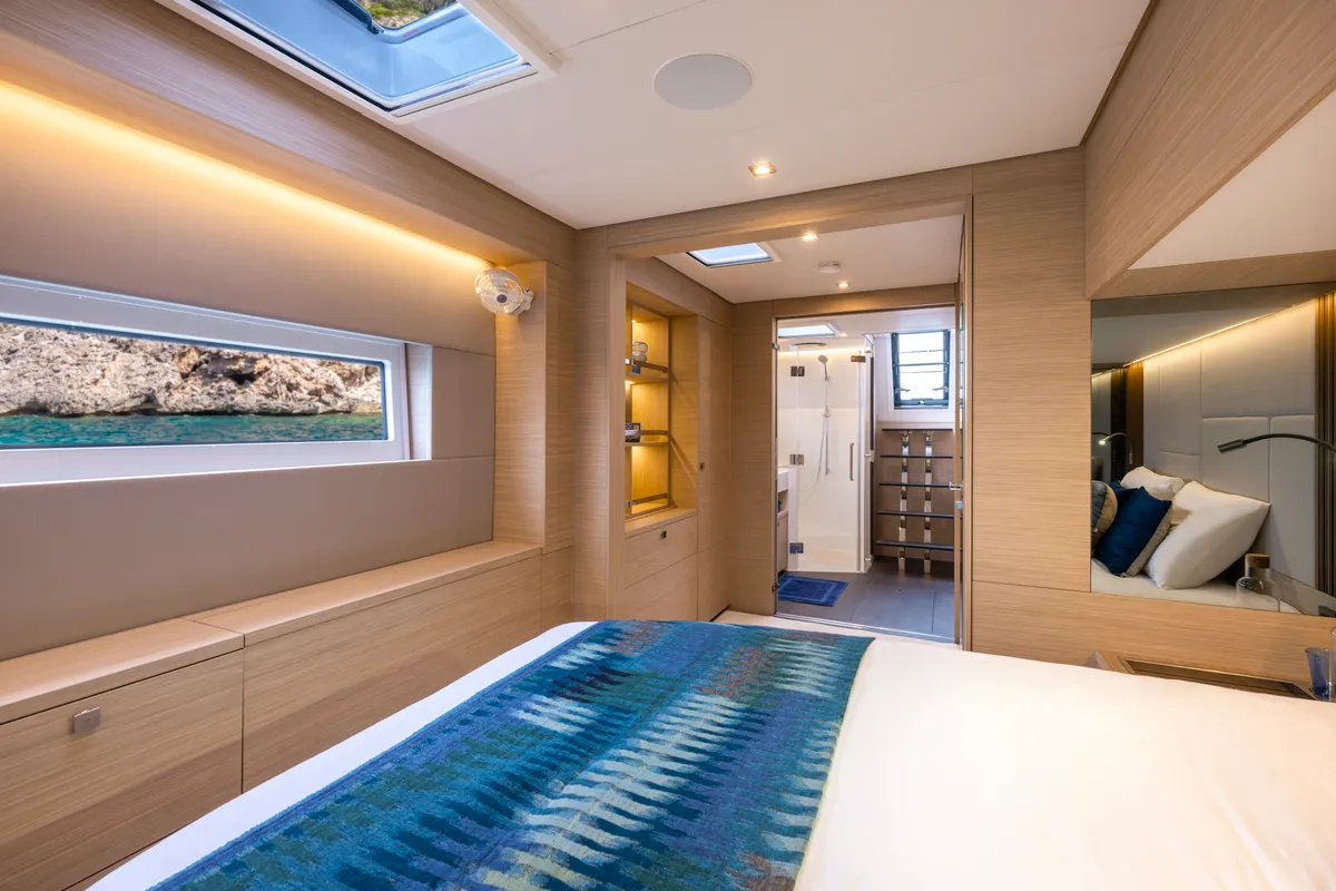 Cabin on SAILUXE - Pac-one, a Lagoon 60 catamaran at Capo d'Orlando, Italy