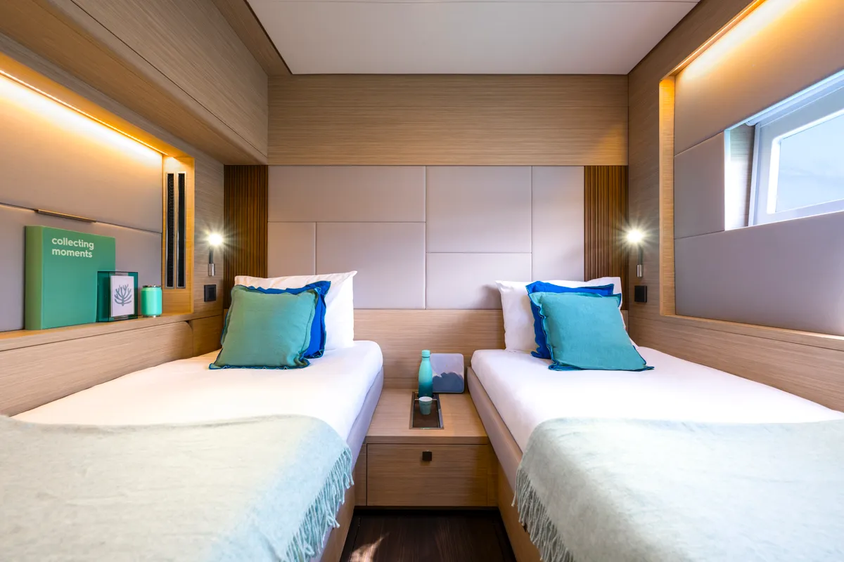 Cabin on SAILUXE - Pac-one, a Lagoon 60 catamaran at Capo d'Orlando, Italy