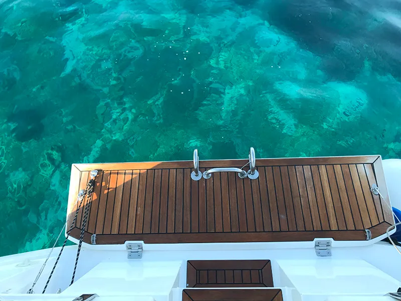 Deck of Marta X, a Elan 444 Impression sailboat at Grad Šibenik, Croatia
