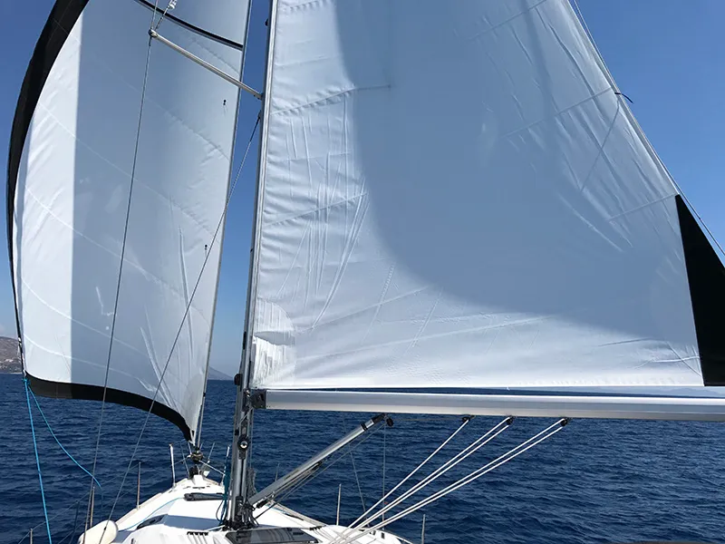 Exterior view of Marta X, a Elan 444 Impression sailboat at Grad Šibenik, Croatia
