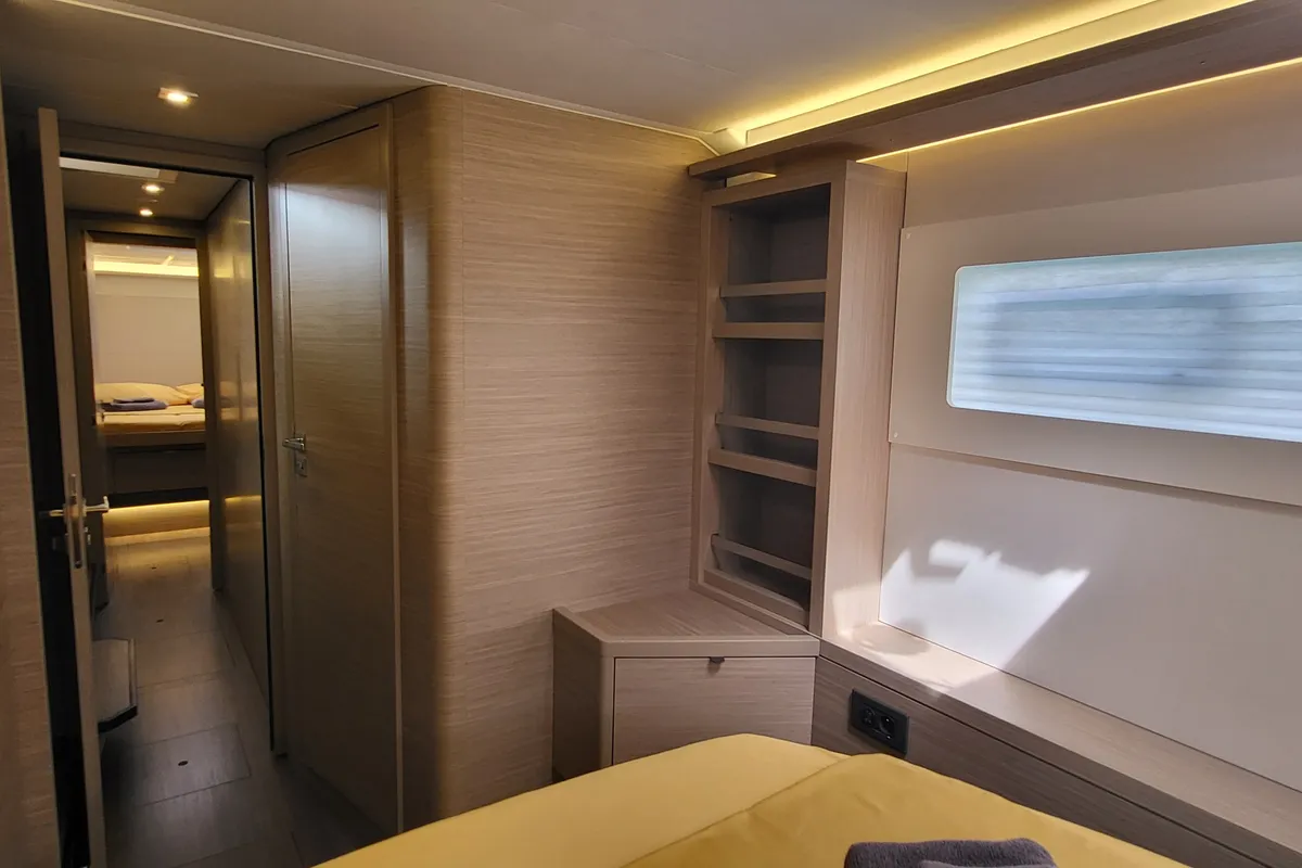 Cabin on Good Vibes, a Lagoon 46 catamaran at Figari/Golfo Aranci, Italy