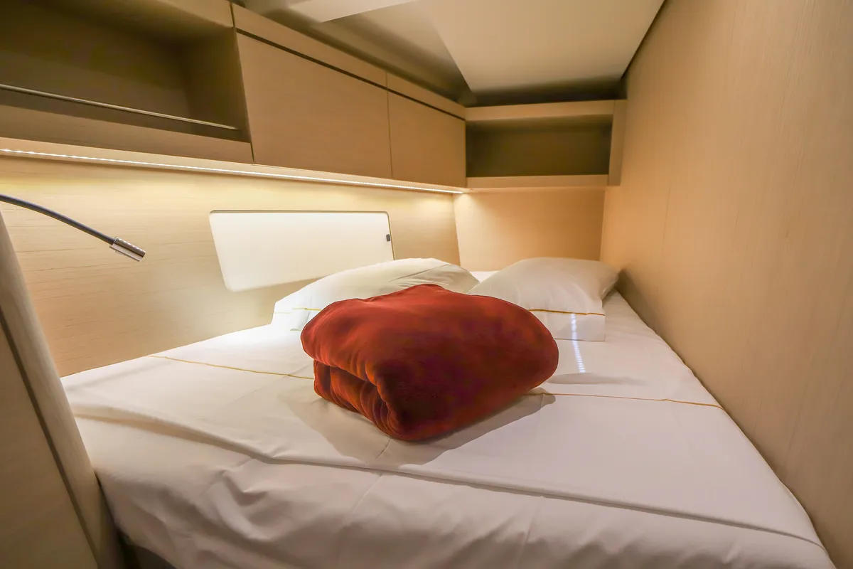 Cabin on Andromaca, a Beneteau Oceanis 46.1 sailboat at Olbia, Italy