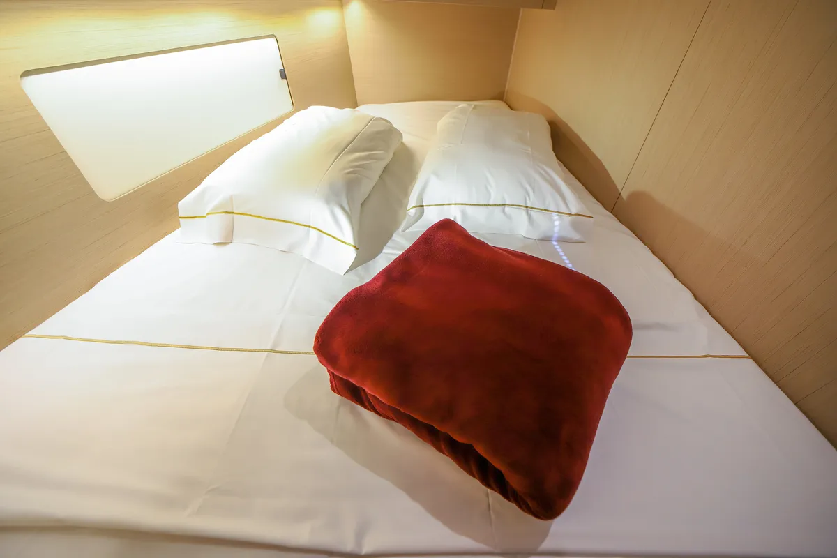 Cabin on Andromaca, a Beneteau Oceanis 46.1 sailboat at Olbia, Italy