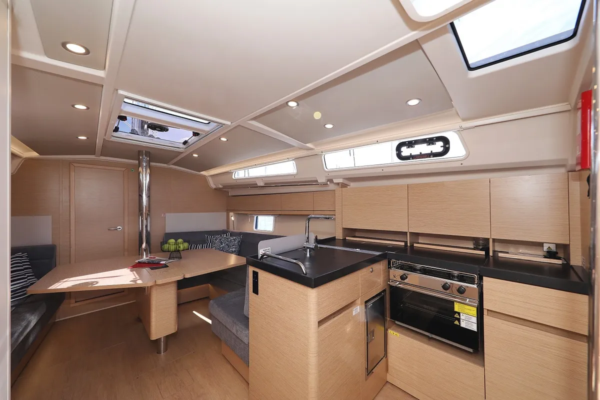 Galley of Estel, a Hanse 418 sailboat at Grad Kaštela, Croatia