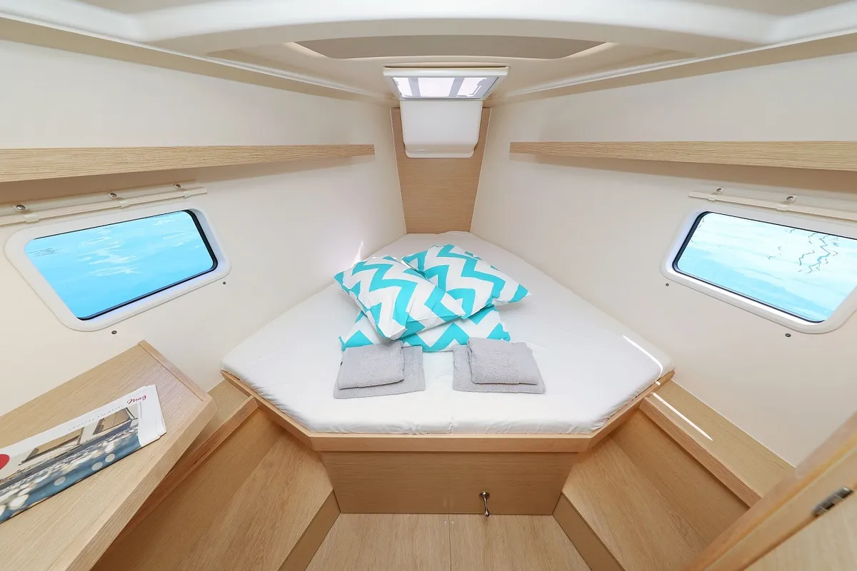 Cabin on Estel, a Hanse 418 sailboat at Grad Kaštela, Croatia