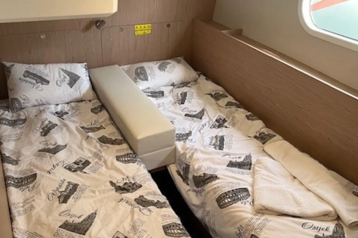 Cabin on Swift Home, a Beneteau Swift Trawler 41 motor yacht at Pirovac, Croatia