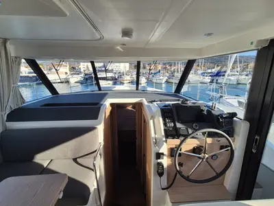 Cockpit of Swift Home, a Beneteau Swift Trawler 41 motor yacht at Pirovac, Croatia
