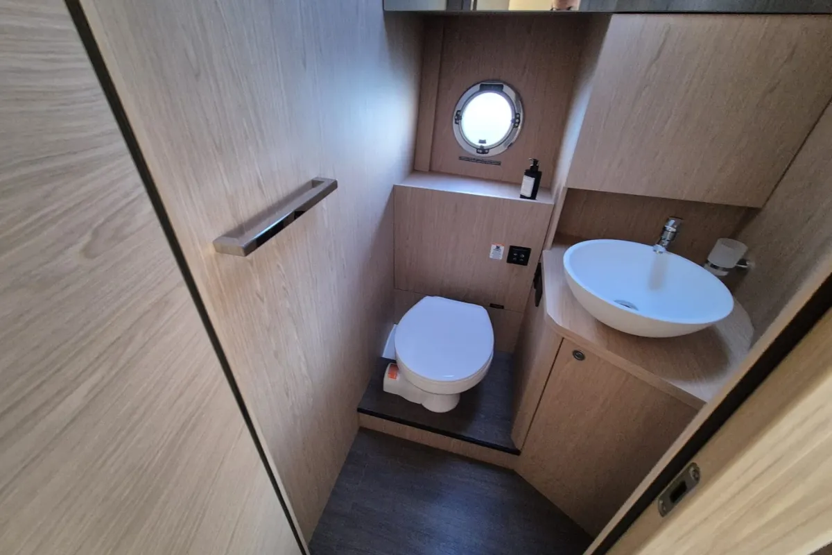 Head on Swift Home, a Beneteau Swift Trawler 41 motor yacht at Pirovac, Croatia