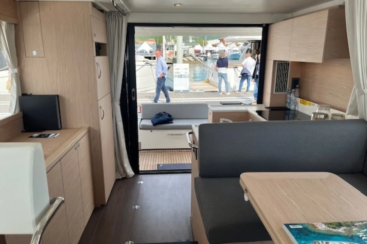 Salon of Swift Home, a Beneteau Swift Trawler 41 motor yacht at Pirovac, Croatia