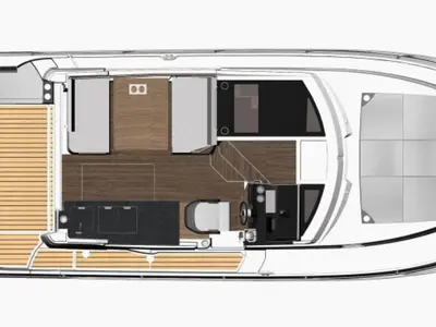 Floor plan of Agron, a Jeanneau Merry Fisher 1095 motorboat at Grad Kaštela, Croatia