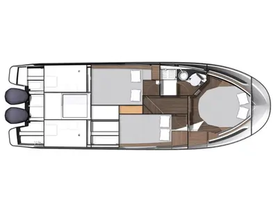 Floor plan of Agron, a Jeanneau Merry Fisher 1095 motorboat at Grad Kaštela, Croatia