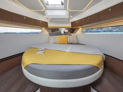 Cabin on Agron, a Jeanneau Merry Fisher 1095 motorboat at Grad Kaštela, Croatia