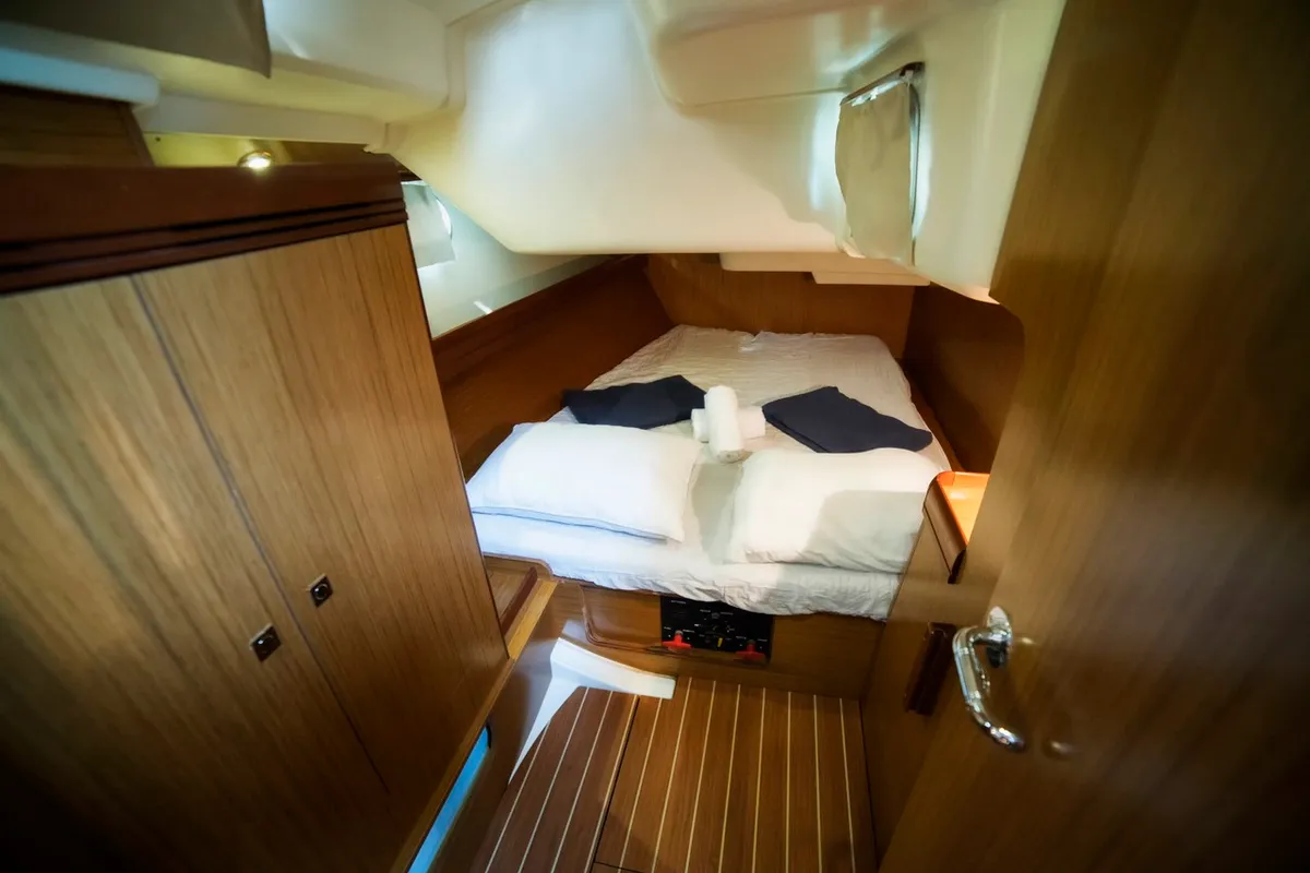 Cabin on Triton, a Jeanneau Sun Odyssey 42 i sailboat at Volos Municipality, Greece