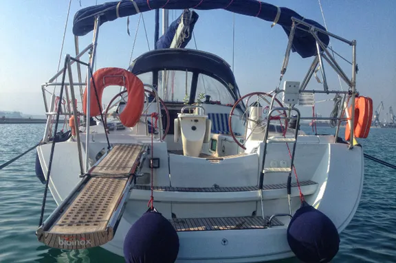 Cockpit of Triton, a Jeanneau Sun Odyssey 42 i sailboat at Volos Municipality, Greece