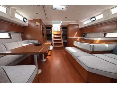 Salon of Velvet Dice, a Beneteau Oceanis 51.1 sailboat at Athens, Greece