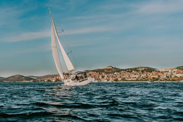 Exterior view of THEIA, a Beneteau Oceanis 45 sailboat at Šibenik, Croatia