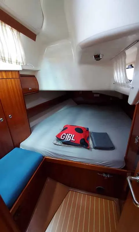 Cabin on Kigo, a Bavaria 49 sailboat at Grad Rijeka, Croatia