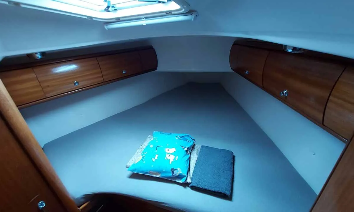 Cabin on Kigo, a Bavaria 49 sailboat at Grad Rijeka, Croatia