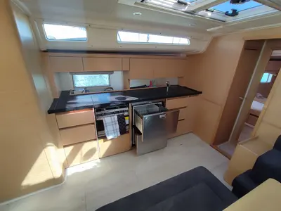 Galley of Andromeda, a Hanse 508 sailboat at Lavrion, Greece