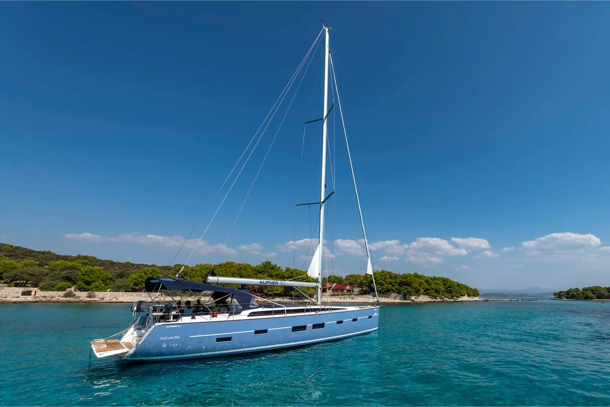 Salon of Dion, a D&D Kufner 50 sailboat at Marmaris, Turkey
