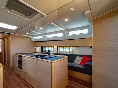Galley of Dion, a D&D Kufner 50 sailboat at Marmaris, Turkey