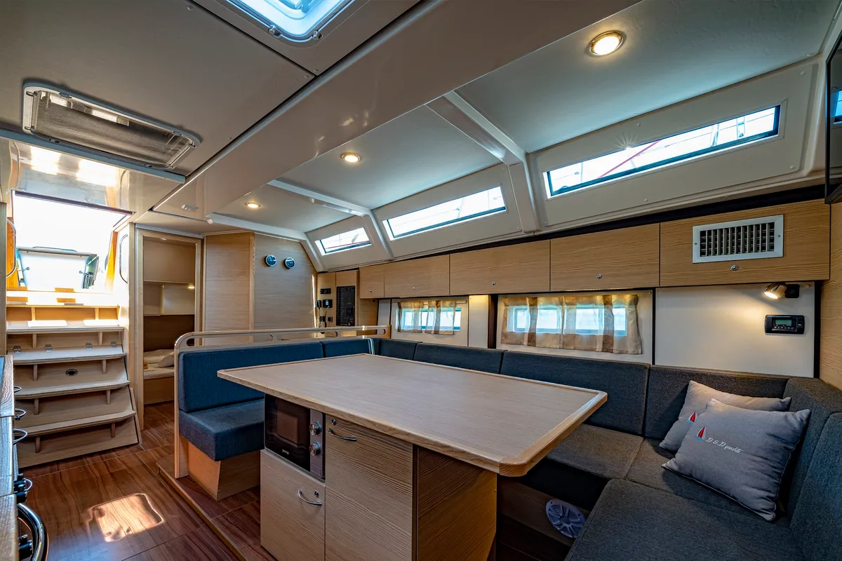 Salon of Dion, a D&D Kufner 50 sailboat at Marmaris, Turkey