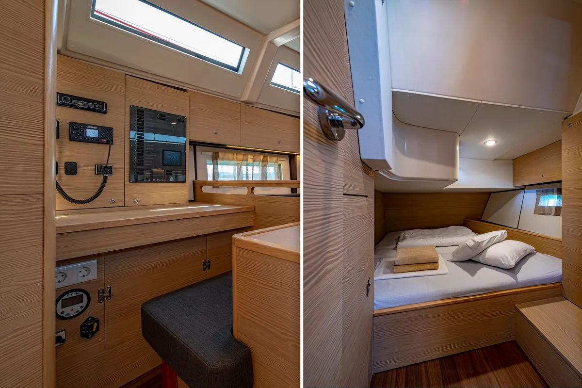 Cabin on Dion, a D&D Kufner 50 sailboat at Marmaris, Turkey