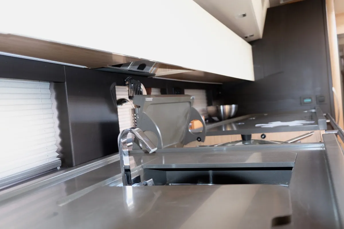 Galley of Premium +, a Beneteau Oceanis Yacht 62 sailboat at Rosignano Solvay, Italy
