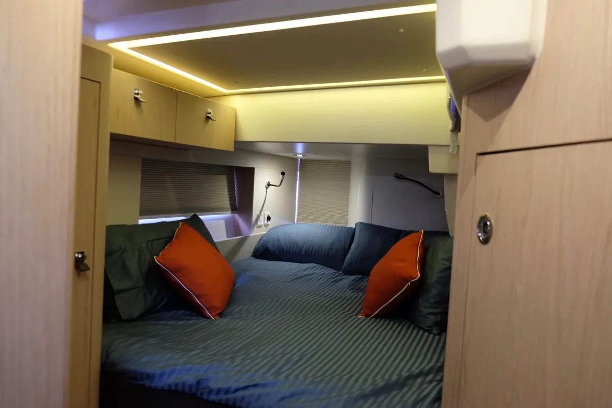Cabin on Premium +, a Beneteau Oceanis Yacht 62 sailboat at Rosignano Solvay, Italy