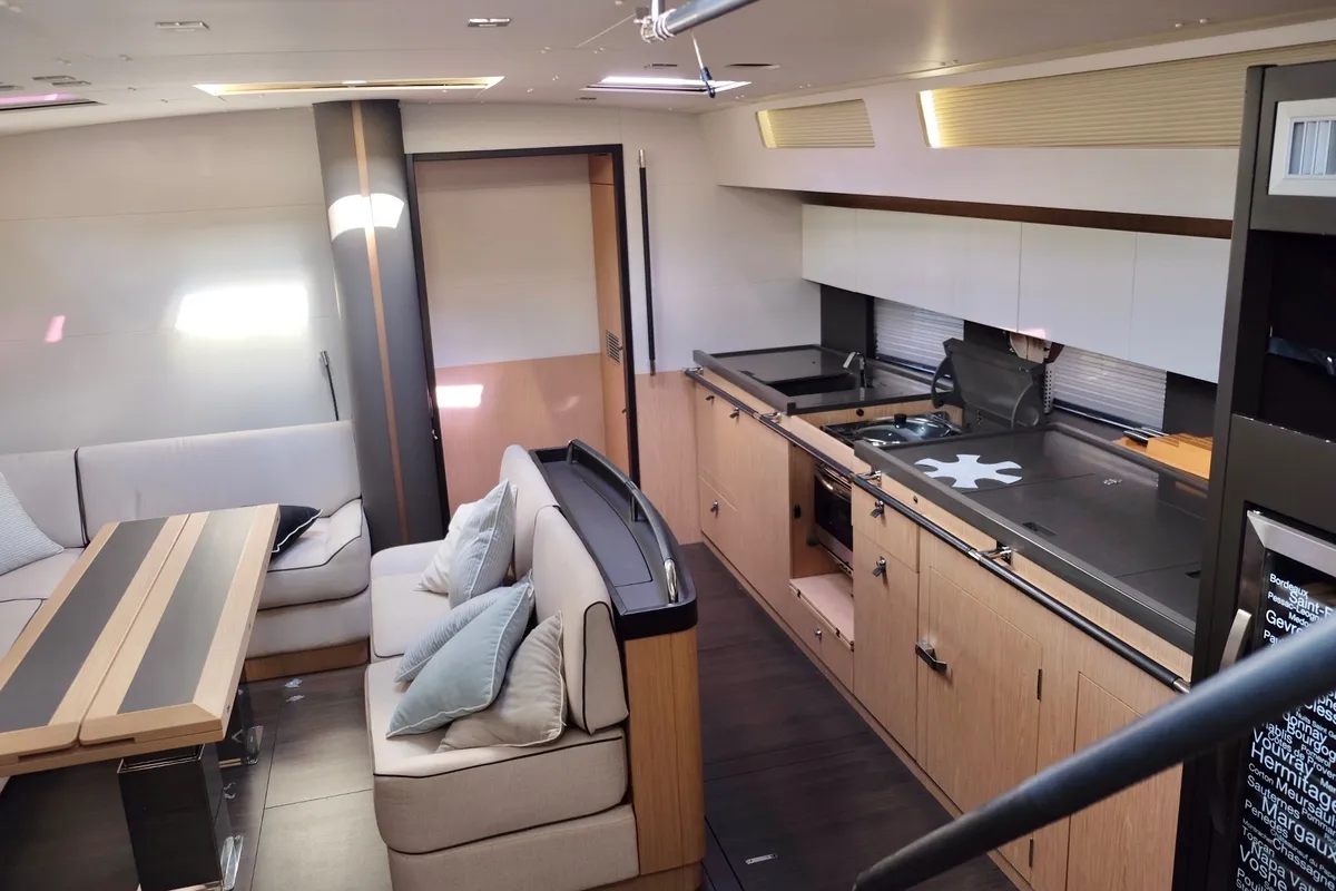 Galley of Premium +, a Beneteau Oceanis Yacht 62 sailboat at Rosignano Solvay, Italy
