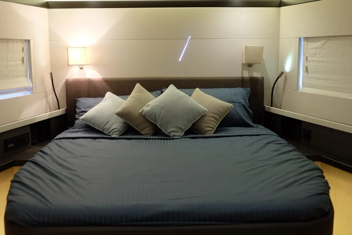 Cabin on Premium +, a Beneteau Oceanis Yacht 62 sailboat at Rosignano Solvay, Italy