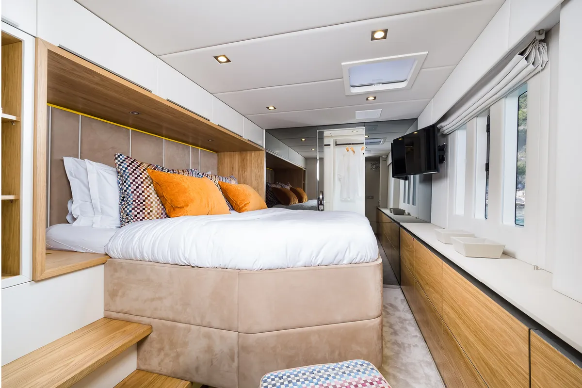 Cabin on Vulpino, a Sunreef 60 catamaran at Kaštela, Croatia