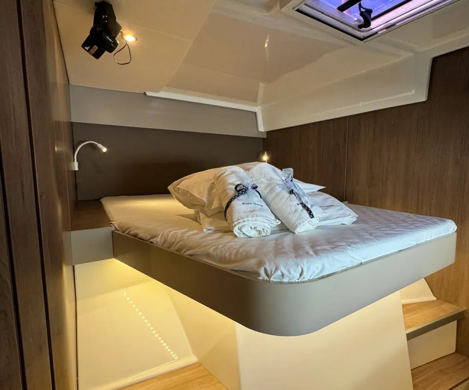 Cabin on Compass, a Bali Catspace catamaran at Pirovac, Croatia
