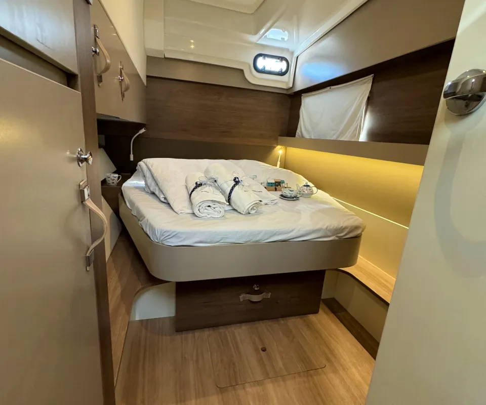 Cabin on Compass, a Bali Catspace catamaran at Pirovac, Croatia