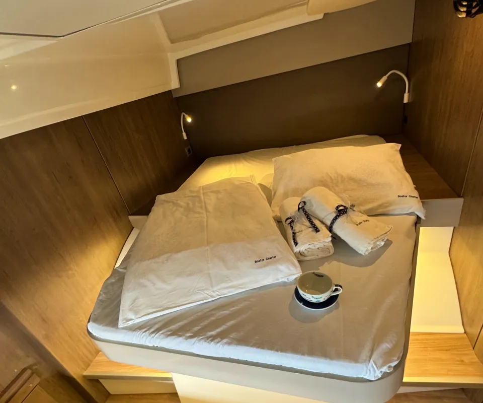 Cabin on Compass, a Bali Catspace catamaran at Pirovac, Croatia