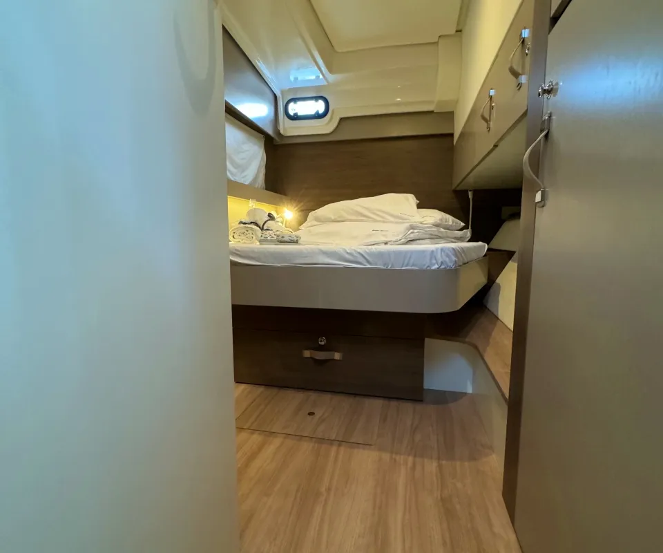 Cabin on Compass, a Bali Catspace catamaran at Pirovac, Croatia