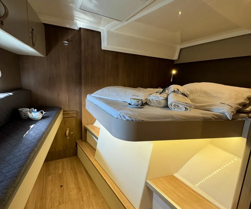 Cabin on Compass, a Bali Catspace catamaran at Pirovac, Croatia