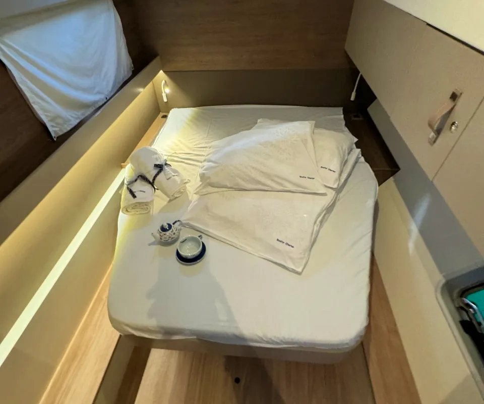 Cabin on Compass, a Bali Catspace catamaran at Pirovac, Croatia