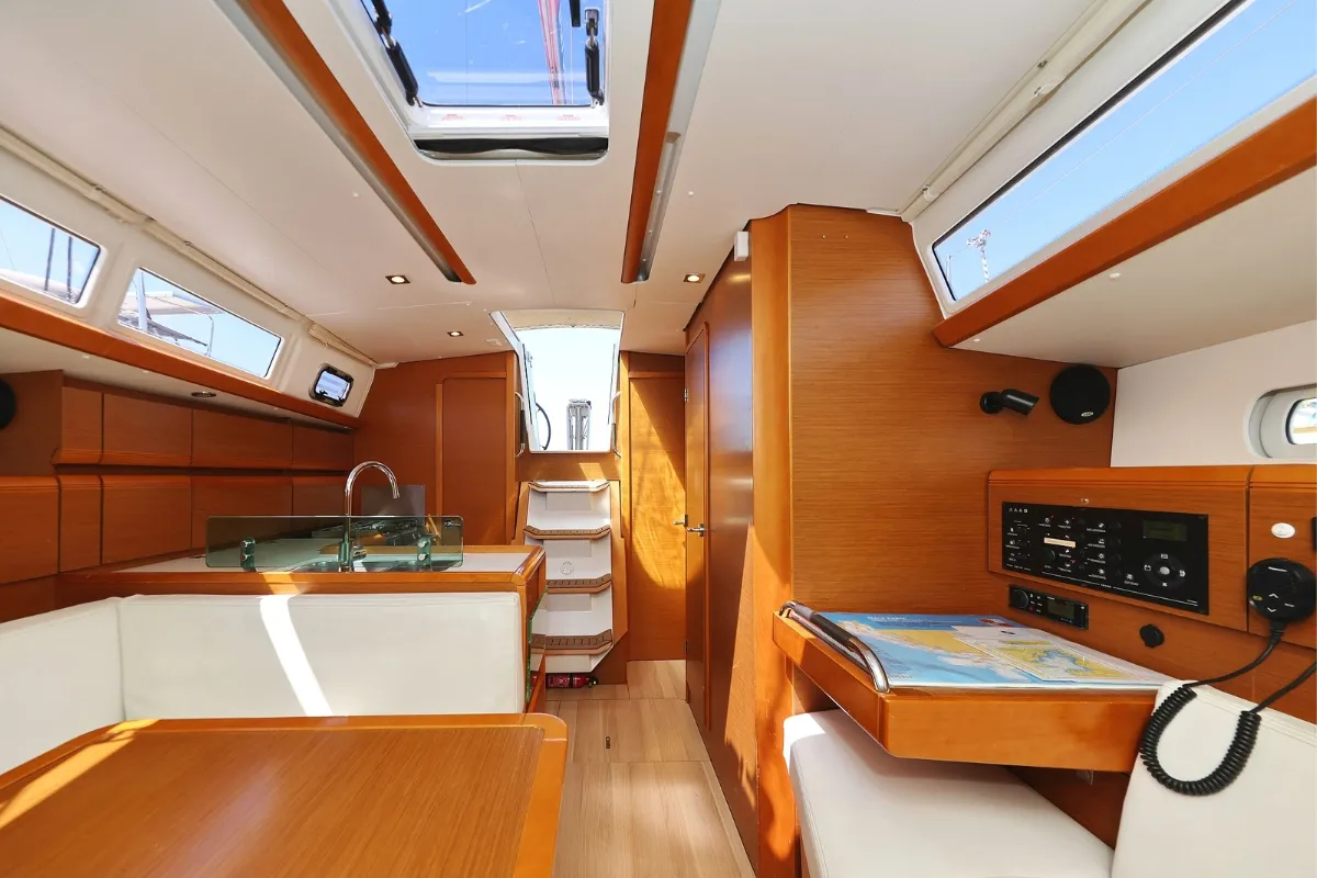 Eol, a Jeanneau Sun Odyssey 389 sailboat at Biograd na Moru, Croatia