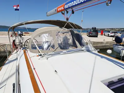 Eol, a Jeanneau Sun Odyssey 389 sailboat at Biograd na Moru, Croatia