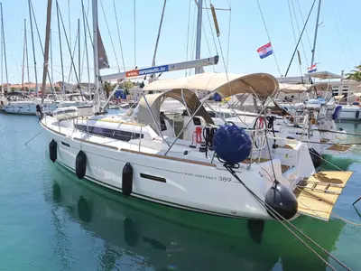 Eol, a Jeanneau Sun Odyssey 389 sailboat at Biograd na Moru, Croatia