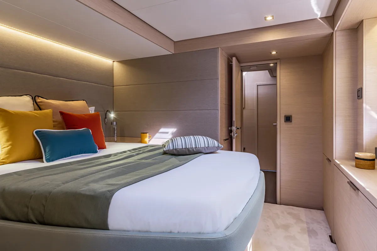 Cabin on DREAM, a Lagoon 55 catamaran at Athens, Greece