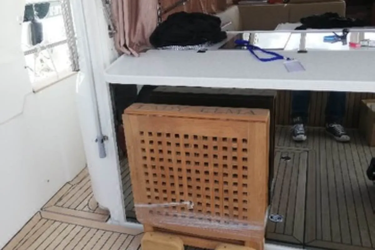 Deck of Lady Elma, a Greenline 40 motor yacht at Grad Biograd na Moru, Croatia