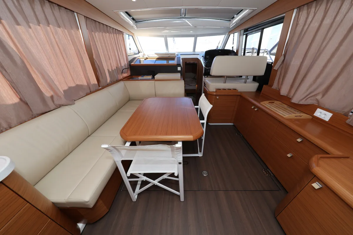 Salon of Lady Elma, a Greenline 40 motor yacht at Grad Biograd na Moru, Croatia